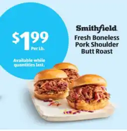Aldi Smithfield Fresh Boneless Pork Shoulder Butt Roast offer