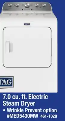 Menards 7.0 cu. ft. Electric Steam Dryer offer