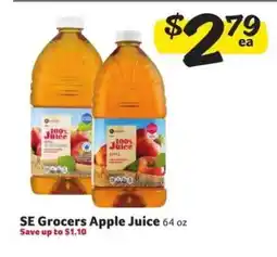 Winn Dixie SE Grocers Apple Juice offer