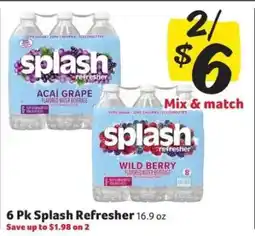 Winn Dixie 6 Pk Splash Refresher offer