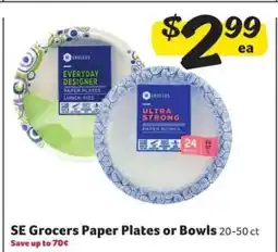 Winn Dixie SE Grocers Paper Plates or Bowls offer