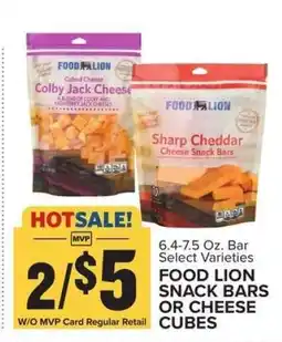 Food Lion Food Lion Snack Bars or Cheese Cubes offer