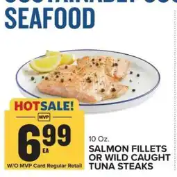 Food Lion Salmon Fillets or Wild Caught Tuna Steaks offer