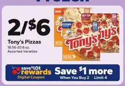 Save a Lot Tony's Pizzas offer