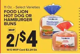 Food Lion FOOD LION HOT DOG OR HAMBURGER BUNS offer
