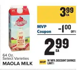 Food Lion Maola Milk offer