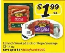 Winn Dixie Eckrich Smoked Link or Rope Sausage offer