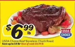 Winn Dixie USDA Choice Beef Boneless Chuck Roast offer