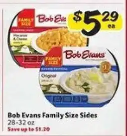 Winn Dixie Bob Evans Family Size Sides offer