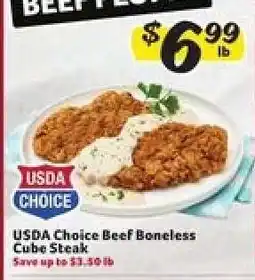 Winn Dixie USDA Choice Beef Boneless Cube Steak offer