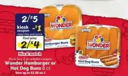 Winn Dixie Wonder Hamburger or Hot Dog Buns offer