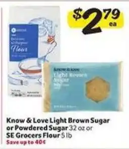 Winn Dixie Know & Love Light Brown Sugar or Powdered Sugar or SE Grocers Flour offer