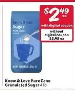 Winn Dixie Know & Love Pure Cane Granulated Sugar offer