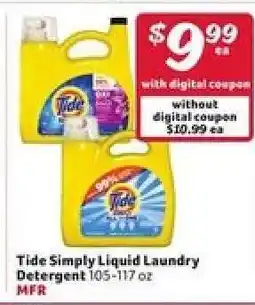 Winn Dixie Tide Simply Liquid Laundry Detergent offer