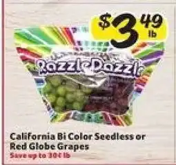Winn Dixie California Bi Color Seedless or Red Globe Grapes offer