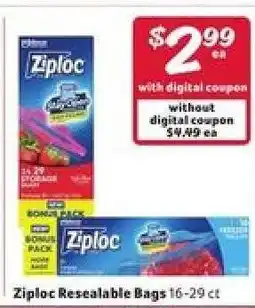 Winn Dixie Ziploc Resealable Bags offer