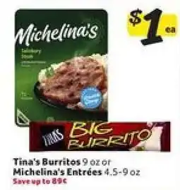 Winn Dixie Tina's Burritos or Michelina's Entrées offer