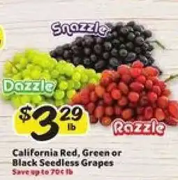 Winn Dixie California Red, Green or Black Seedless Grapes offer