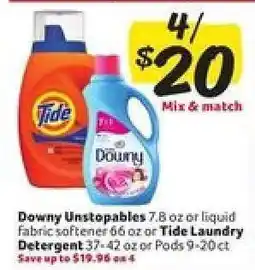 Winn Dixie Downy Unstopables or Tide Laundry Detergent offer