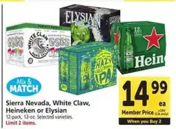 Safeway Sierra Nevada, White Claw, Heineken or Elysian offer