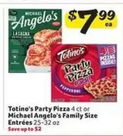 Winn Dixie Totino's Party Pizza or Michael Angelo's Family Size Entrées offer