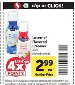 Safeway Lucerne Flavored Creamer offer