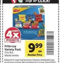 Safeway Frito Lay Variety Pack offer
