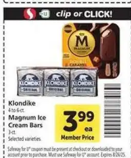 Safeway Magnum Ice Cream Bars offer
