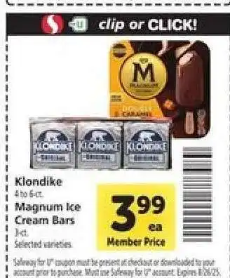 Safeway Magnum Ice Cream Bars offer