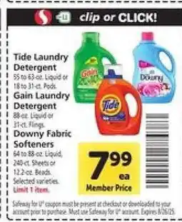 Safeway Tide/Gain/Downy offer