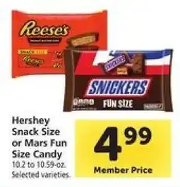 Safeway Hershey Snack Size or Mars Fun Size Candy offer