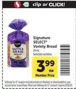 Safeway Signature SELECT Variety Bread offer