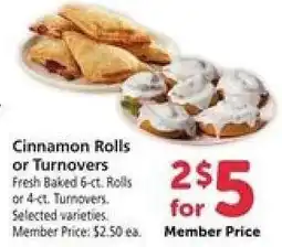 Safeway Cinnamon Rolls or Turnovers offer