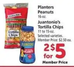 Safeway Planters Peanuts & Juantonio's Tortilla Chips offer