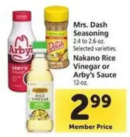 Safeway Mrs. Dash Seasoning, Nakano Rice Vinegar or Arby's Sauce offer