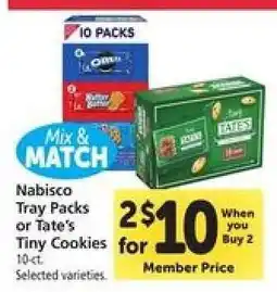 Safeway Nabisco Tray Packs or Tate’s Tiny Cookies offer