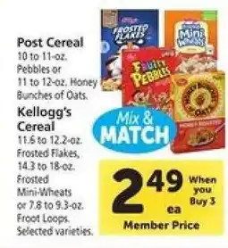 Safeway Post & Kellogg's Cereal offer