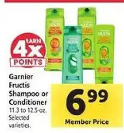 Safeway Garnier Fructis Shampoo or Conditioner offer