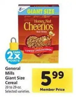 Safeway General Mills Giant Size Cereal offer