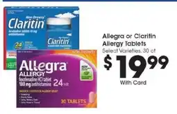 Kroger Allegra or Claritin Allergy Tablets offer