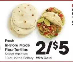 Kroger Fresh In-Store Made Flour Tortillas offer