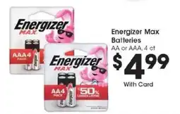 Kroger Energizer Max Batteries offer