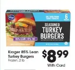 Kroger Kroger 85% Lean Turkey Burgers offer