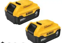 The Home Depot DEWALT 2-Pack 20V Max 4.0Ah Battery offer