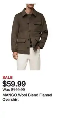 Nordstrom MANGO Wool Blend Flannel Overshirt offer