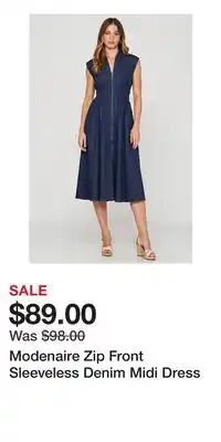 Nordstrom Modenaire Zip Front Sleeveless Denim Midi Dress offer