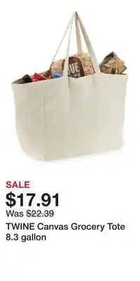 Nordstrom TWINE Canvas Grocery Tote 8.3 gallon offer