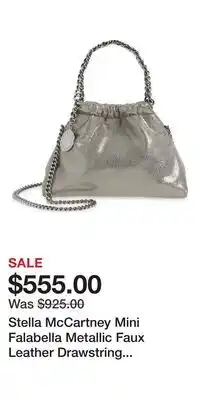 Nordstrom Stella McCartney Mini Falabella Metallic Faux Leather Drawstring Crossbody Bag offer
