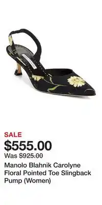 Nordstrom Manolo Blahnik Carolyne Floral Pointed Toe Slingback Pump (Women) offer