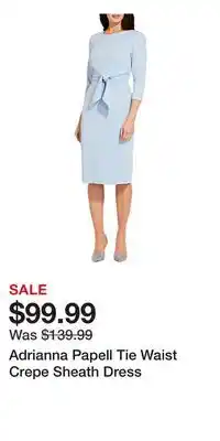Nordstrom Adrianna Papell Tie Waist Crepe Sheath Dress offer